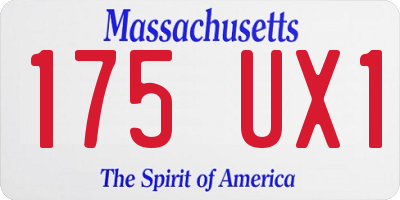 MA license plate 175UX1