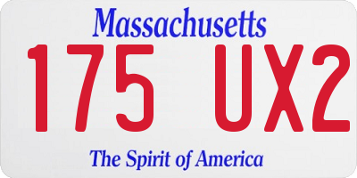 MA license plate 175UX2