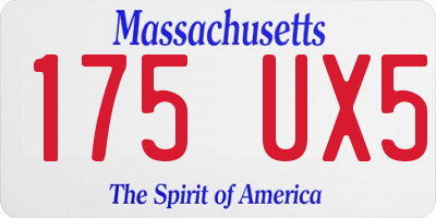 MA license plate 175UX5