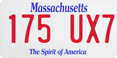 MA license plate 175UX7