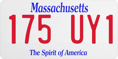 MA license plate 175UY1
