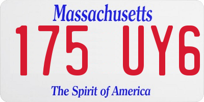 MA license plate 175UY6