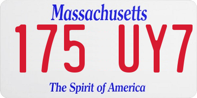 MA license plate 175UY7