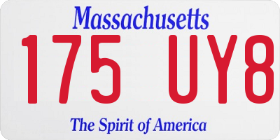 MA license plate 175UY8