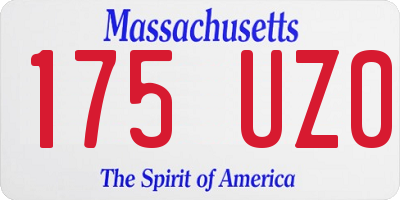 MA license plate 175UZ0