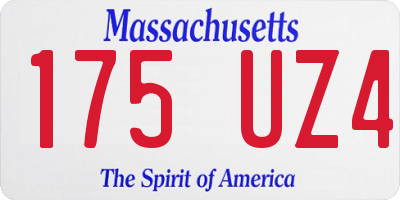 MA license plate 175UZ4