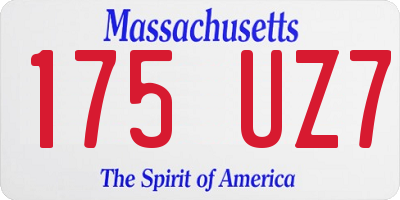 MA license plate 175UZ7