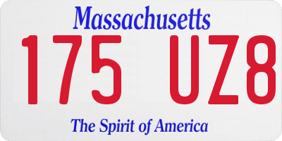 MA license plate 175UZ8