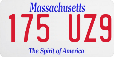 MA license plate 175UZ9