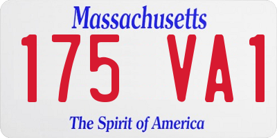 MA license plate 175VA1