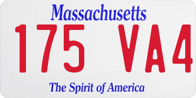 MA license plate 175VA4