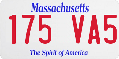 MA license plate 175VA5