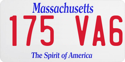 MA license plate 175VA6
