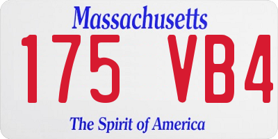 MA license plate 175VB4