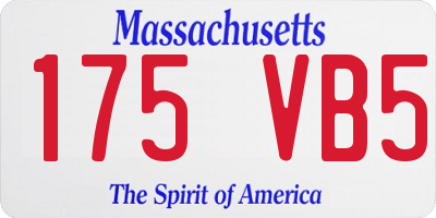 MA license plate 175VB5