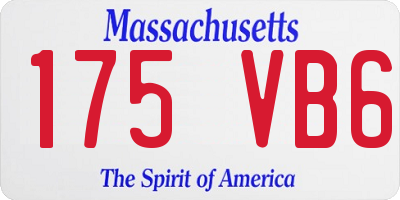 MA license plate 175VB6