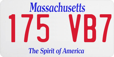 MA license plate 175VB7
