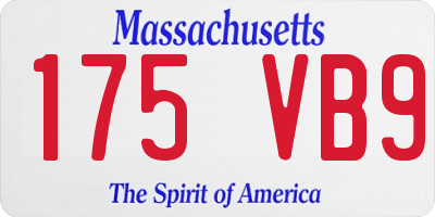MA license plate 175VB9