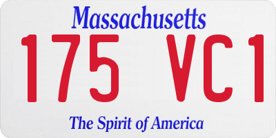 MA license plate 175VC1
