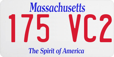 MA license plate 175VC2