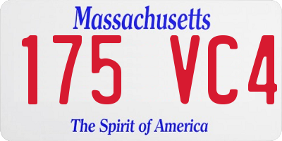 MA license plate 175VC4