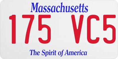MA license plate 175VC5