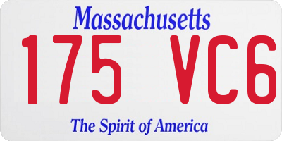 MA license plate 175VC6