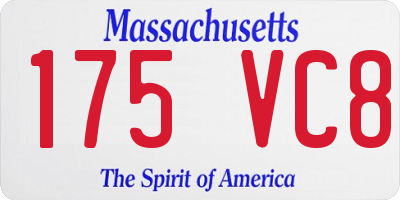 MA license plate 175VC8