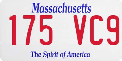 MA license plate 175VC9