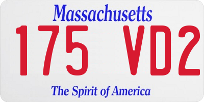 MA license plate 175VD2