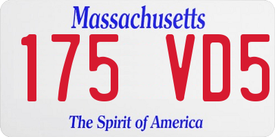 MA license plate 175VD5