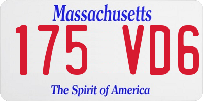 MA license plate 175VD6