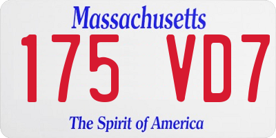 MA license plate 175VD7