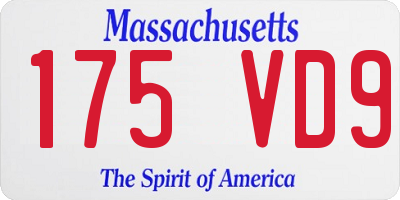 MA license plate 175VD9