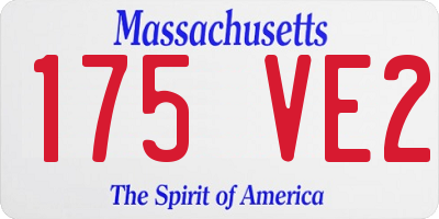 MA license plate 175VE2