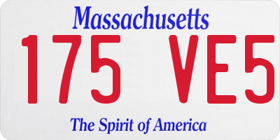 MA license plate 175VE5