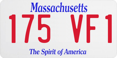 MA license plate 175VF1