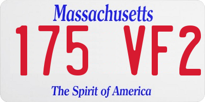 MA license plate 175VF2