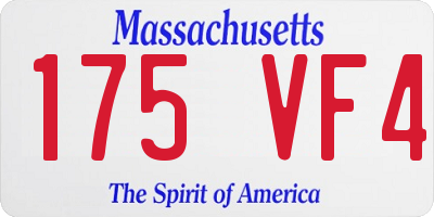 MA license plate 175VF4