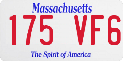 MA license plate 175VF6