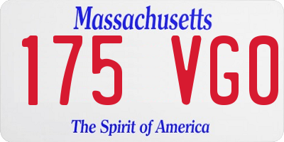 MA license plate 175VG0