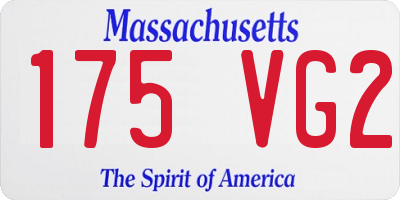 MA license plate 175VG2