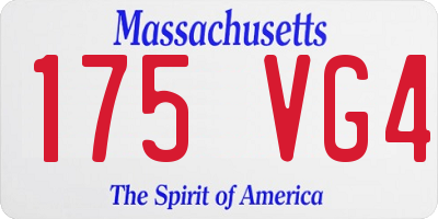 MA license plate 175VG4