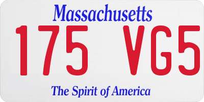 MA license plate 175VG5