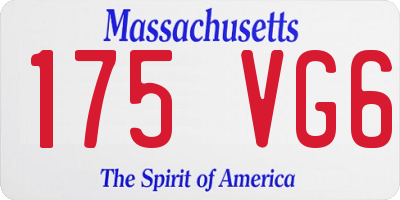 MA license plate 175VG6