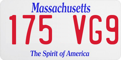 MA license plate 175VG9