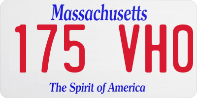 MA license plate 175VH0