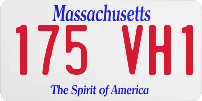 MA license plate 175VH1