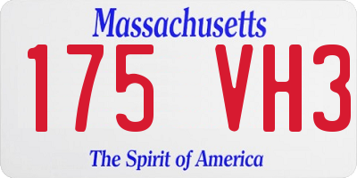 MA license plate 175VH3