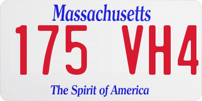MA license plate 175VH4